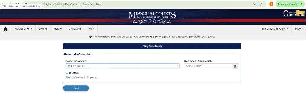 Case/Ticket Number Search Form