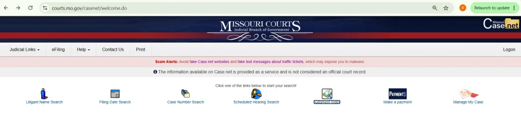 Missouri CaseNet Homepage